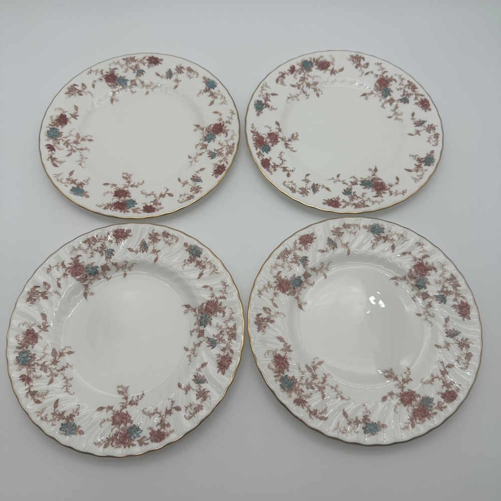 Minton Bone China - Ancestral - 4 set Salad Plates made in England  S-376